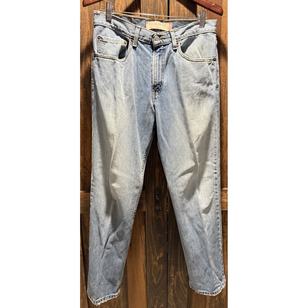 Levis 505 Regular Fit Jeans Mens‎ 31x30 Light Wash Blue Straight Leg Denim